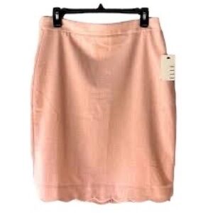 Elle Women's Pink Straight Pencil Short Midi Skirt Career Office Skirt, Sz 6